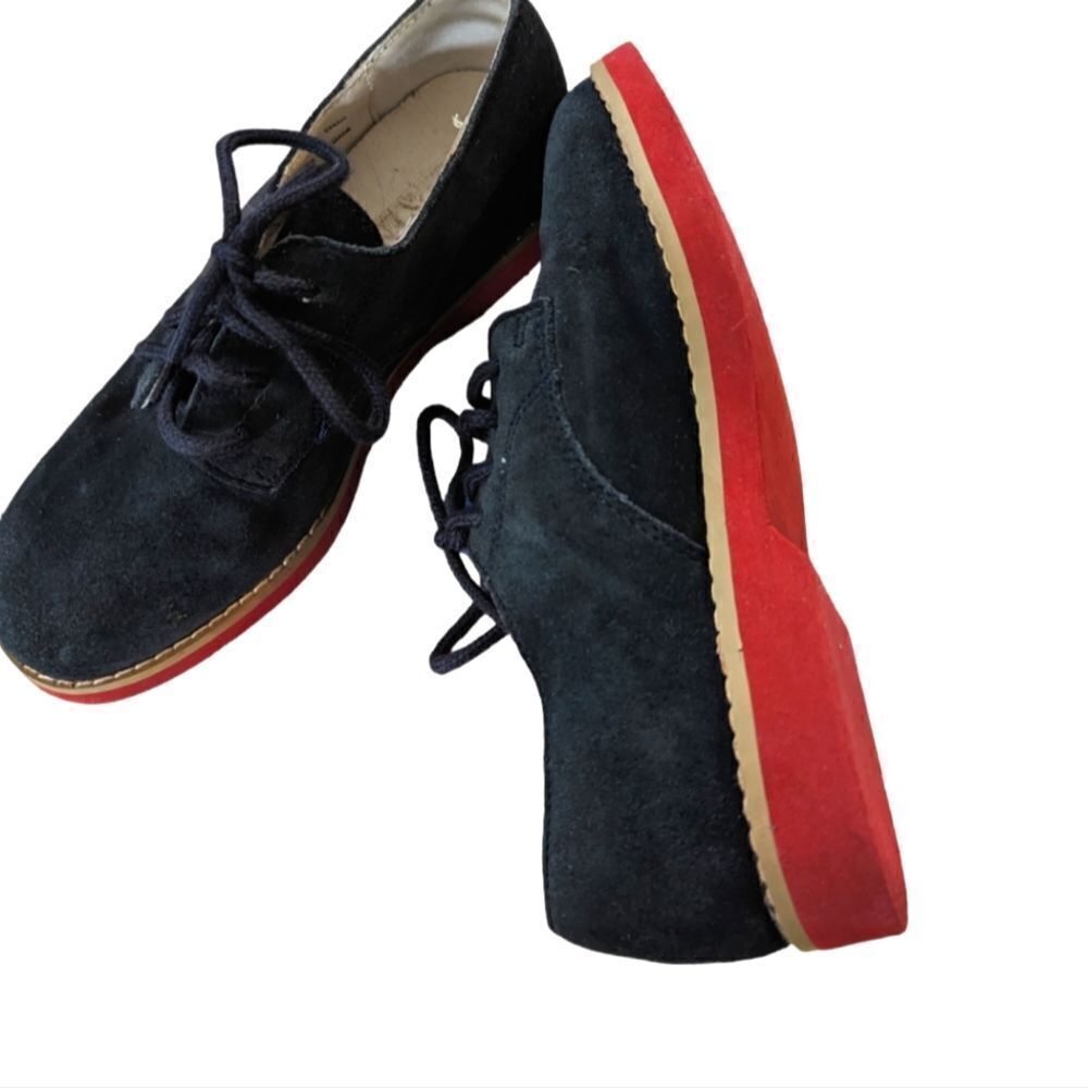 Lands End blue suede shoes size 1 youth